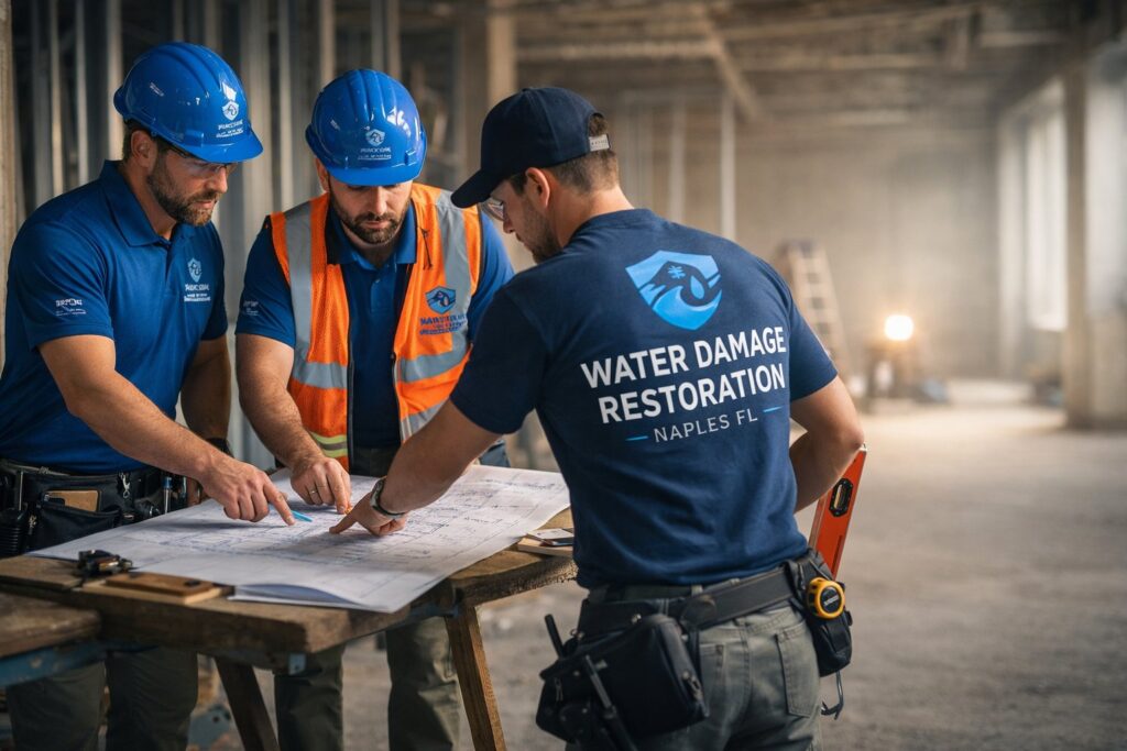 restoration team on site in naples